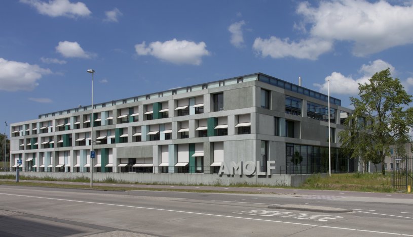 Gebouw van AMOLF op Amsterdam Science Park