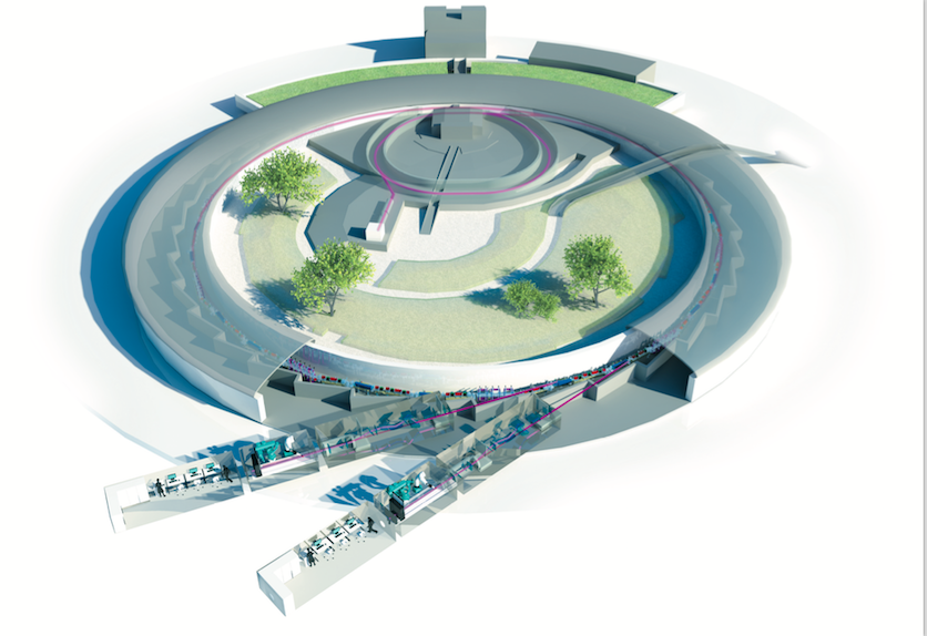 Artist impressie van de ESRF synchrotron